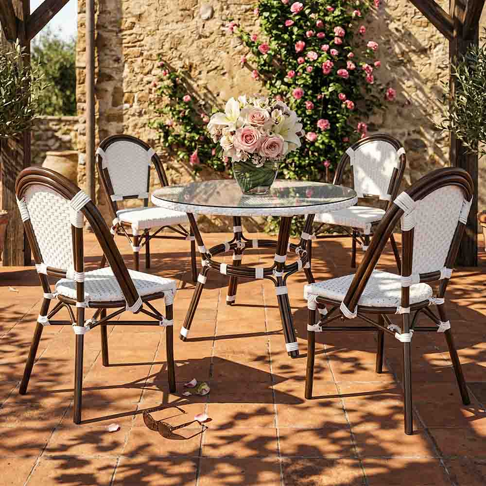 Toulouse White French Bistro Set Includes 40