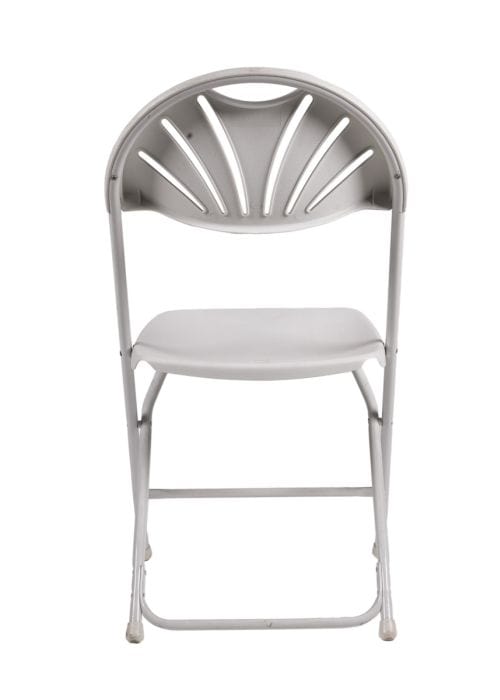Chivari White Fan Back Folding Chair (Steel-Poly Chair) CFPW-FAN-CX-T