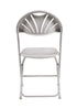 Chivari White Fan Back Folding Chair (Steel-Poly Chair) CFPW-FAN-CX-T