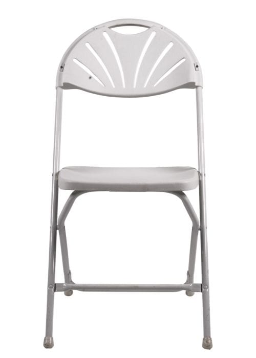 White Fan Back Folding Chair (Steel-Poly Chair)