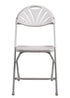 Chivari White Fan Back Folding Chair (Steel-Poly Chair) CFPW-FAN-CX-T