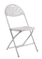 Chivari White Fan Back Folding Chair (Steel-Poly Chair) CFPW-FAN-CX-T