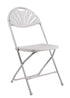 Chivari White Fan Back Folding Chair (Steel-Poly Chair) CFPW-FAN-CX-T