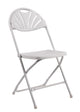 Chivari White Fan Back Folding Chair (Steel-Poly Chair) CFPW-FAN-CX-T