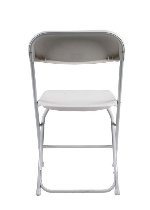 Chivari 100 Chair Pack White Folding Chairs (Steel-Poly Chair) CFPW-CX-T-100