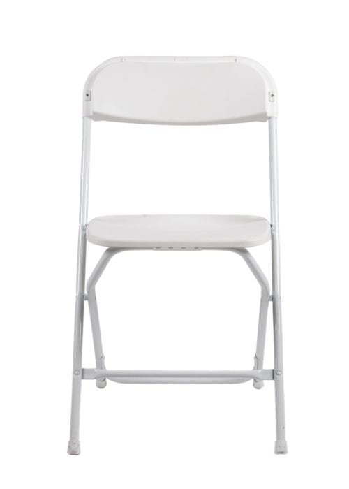 Chivari 100 Chair Pack White Folding Chairs (Steel-Poly Chair) CFPW-CX-T-100