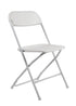Chivari 100 Person Value Event Package:  100 Folding Poly Chairs + 12 Heavy Duty Plastic 60" Round Folding Tables PACK100CFPW1260RD-CXAX-T