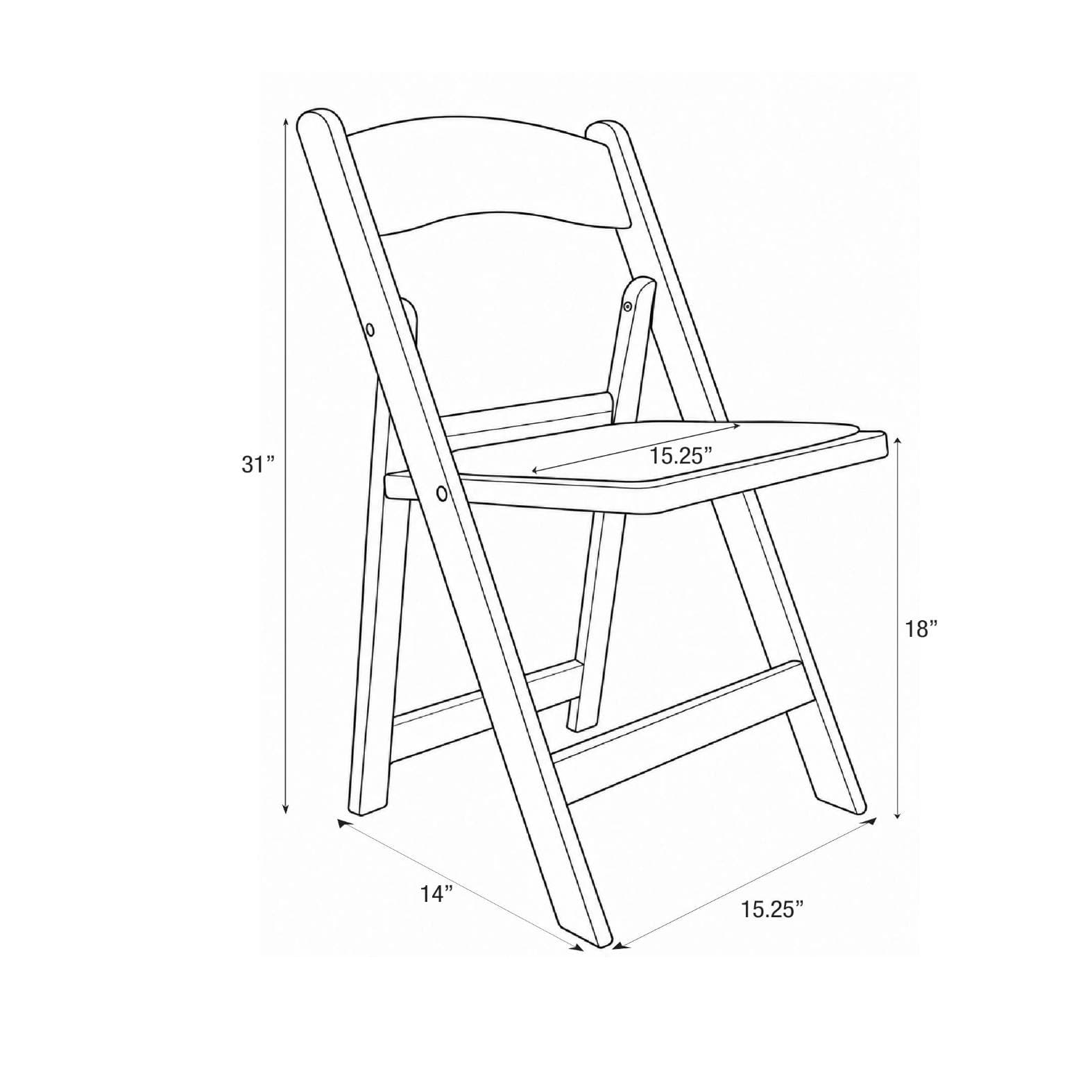 Chivari Chestnut Resin WoodGrain™ Folding Chair with Tan Cushion CFRCB-I-AX-T