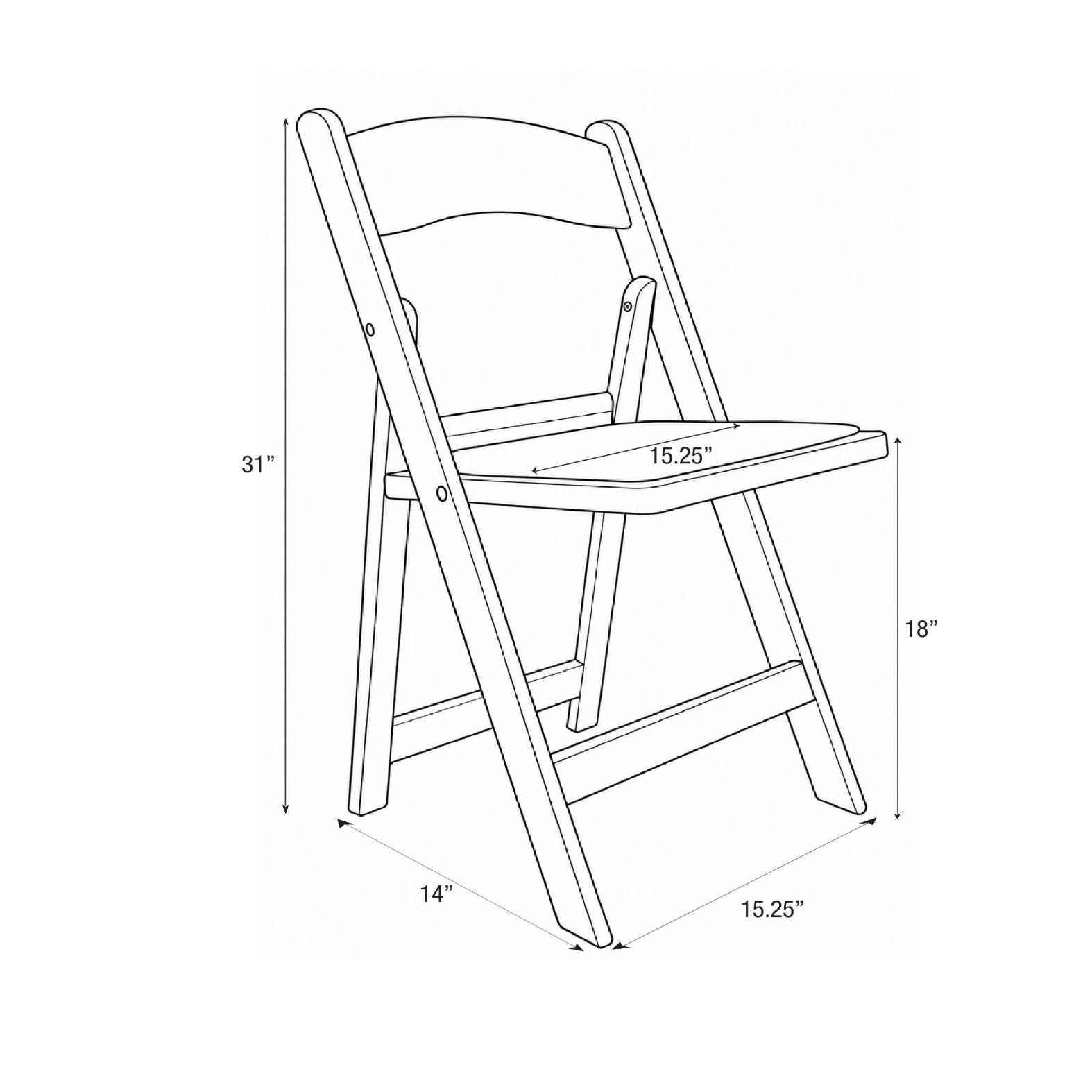 Fruitwood Resin WoodGrain™ Folding Chair with Black Cushion