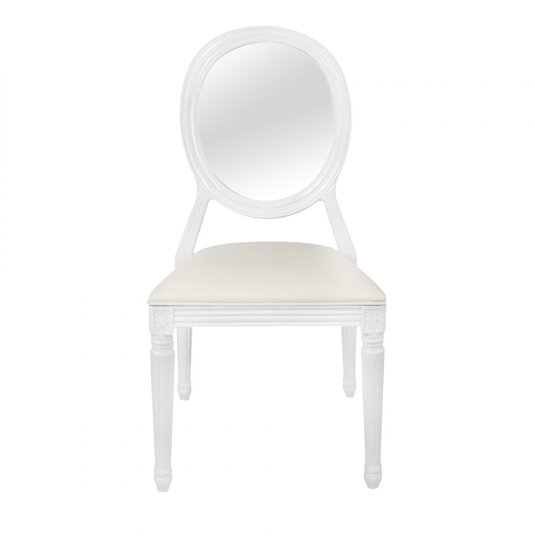 White Resin Louis Pop Chair with Clear Back