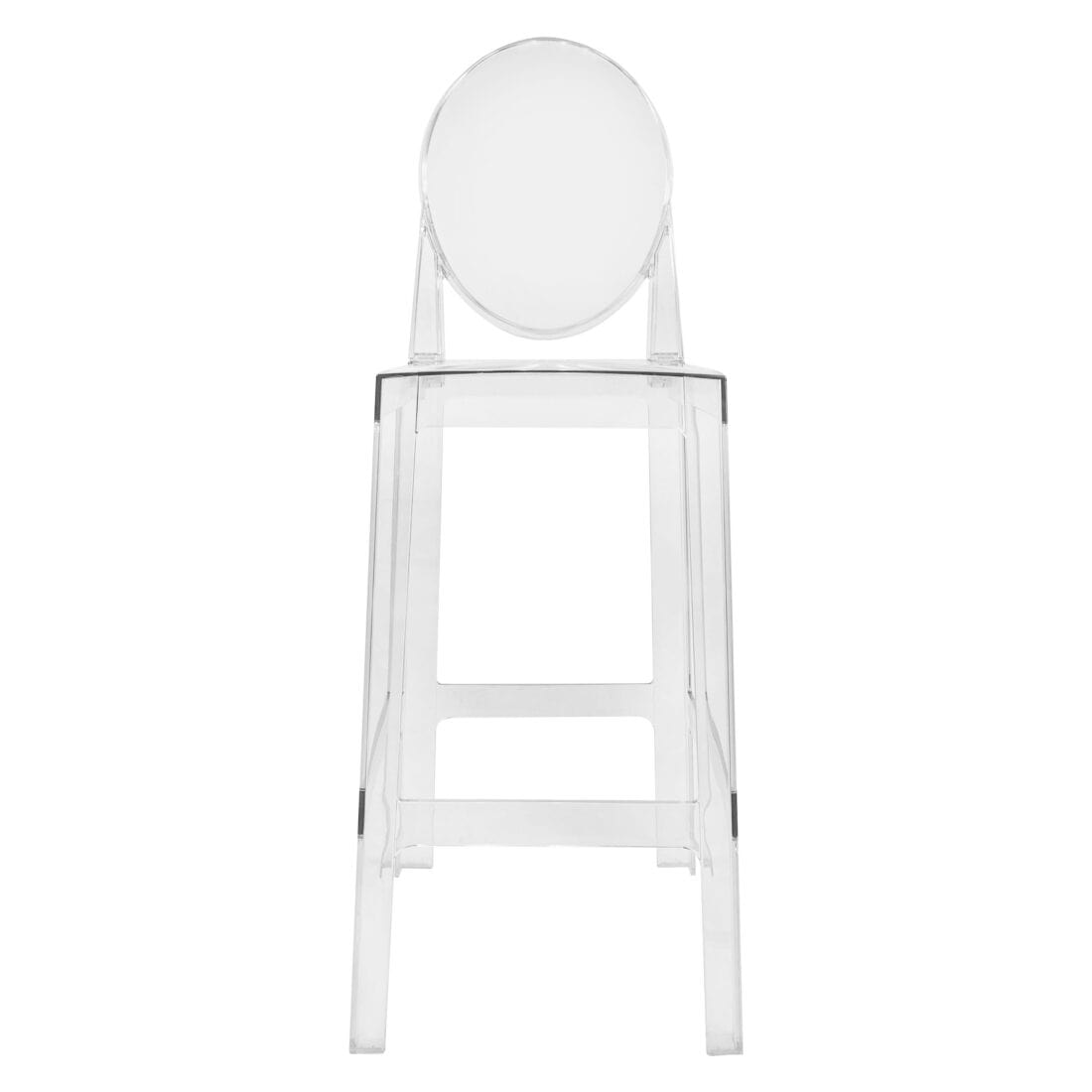 Chivari Clear Resin Oval Back Ghost Barstool BGRO-ZG-T
