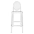 Chivari Clear Resin Oval Back Ghost Barstool BGRO-ZG-T