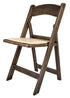 Fruitwood Resin WoodGrain™ Folding Chair with Tan Cushion