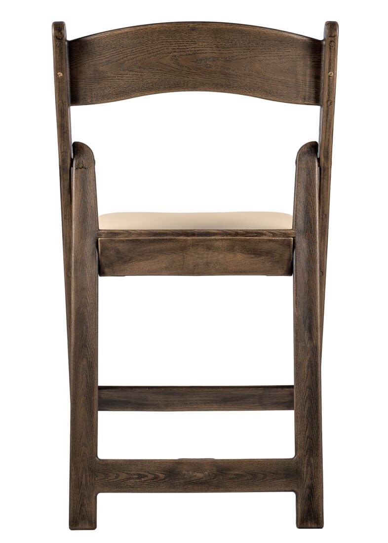 Fruitwood Resin WoodGrain™ Folding Chair with Tan Cushion
