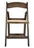 Fruitwood Resin WoodGrain™ Folding Chair with Tan Cushion