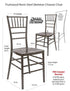 Chivari 100 Person Luxury Event Package:  Includes 100 Fruitwood Resin Steel Skeleton™ Chiavari Chairs Plus 10 Round 72" Heavy Duty Banquet Folding Tables Plus a Banquet Table Cart PACK100CCRFSTEEL1072RD-T