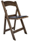 Fruitwood Resin WoodGrain™ Folding Chair with Black Cushion