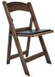 Chivari Fruitwood Resin WoodGrain™ Folding Chair with Black Cushion CFRFB-B-AX-T