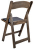 Fruitwood Resin WoodGrain™ Folding Chair with Black Cushion