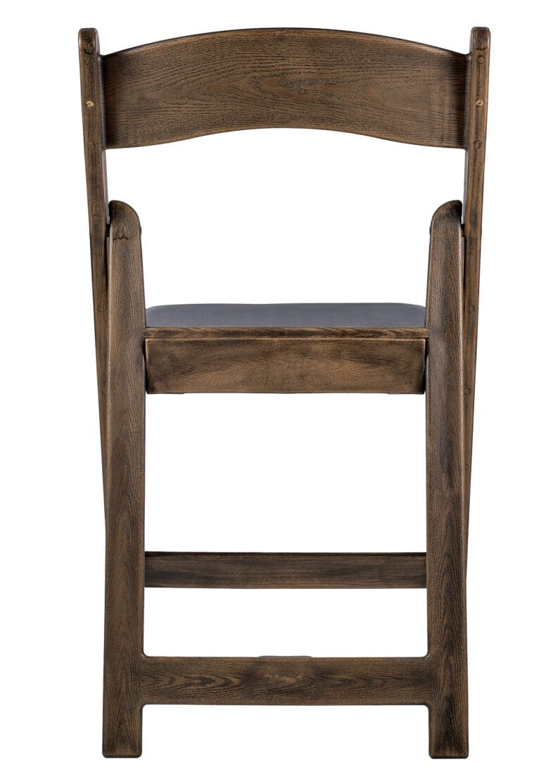 Fruitwood Resin WoodGrain™ Folding Chair with Black Cushion