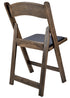 Fruitwood Resin WoodGrain™ Folding Chair with Black Cushion
