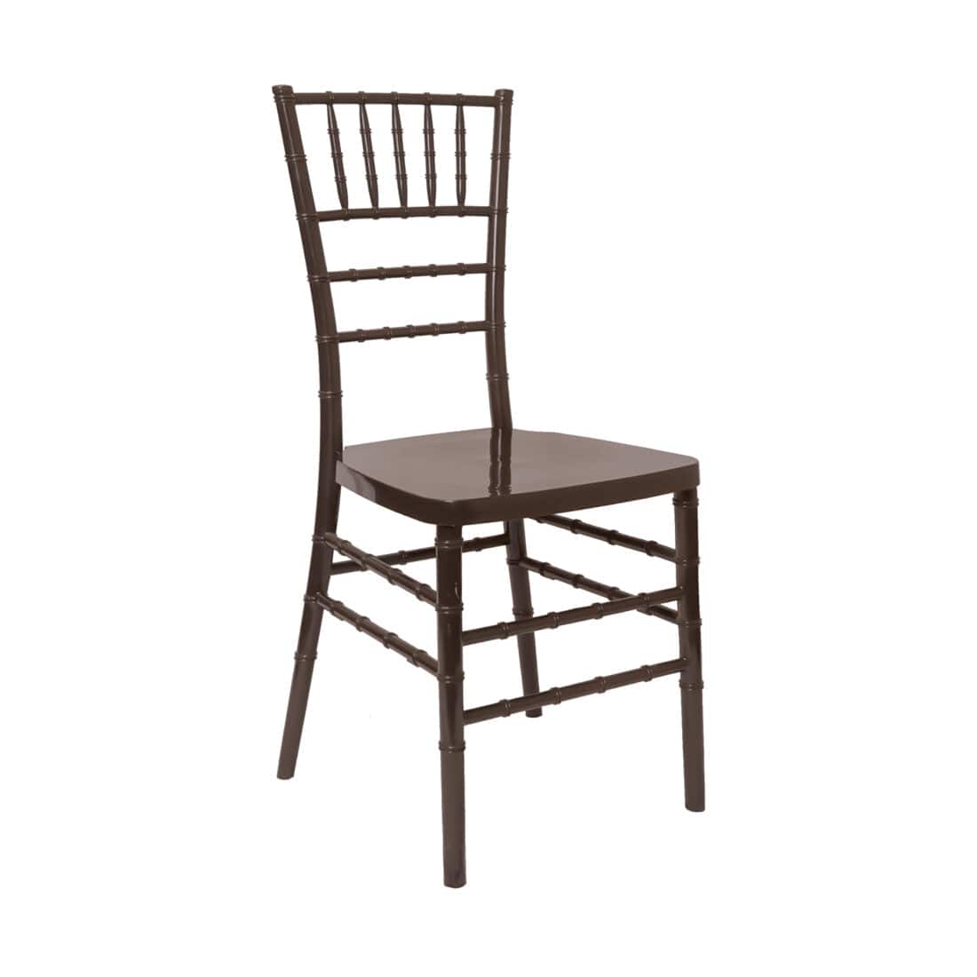 Chivari Fruitwood Resin Steel Skeleton™ Chiavari Chair- 4 Pack - Some Assembly Required CCRF-U4-STEEL-AX-T-4