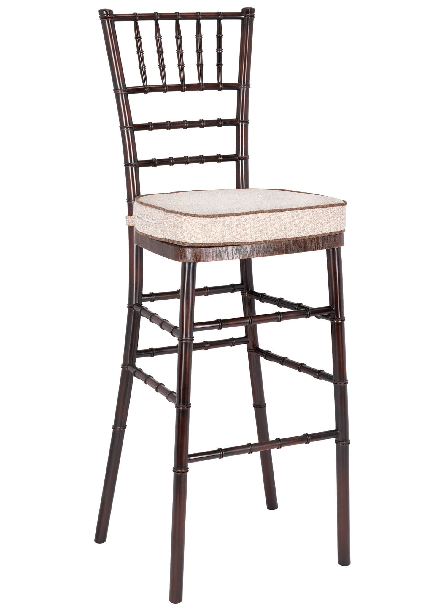 Chivari Fruitwood WoodGrain™ Resin Steel Skeleton™ Chiavari Barstool BCRFB-ST-AX-T