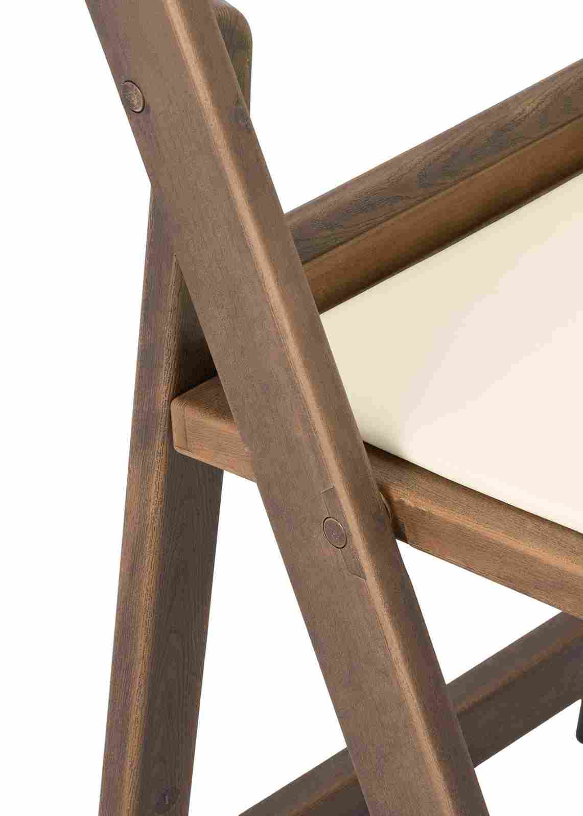 Chivari Fruitwood WoodGrain™ Resin Folding Chair with Ivory Seat CFRFB-IVY-AX-T