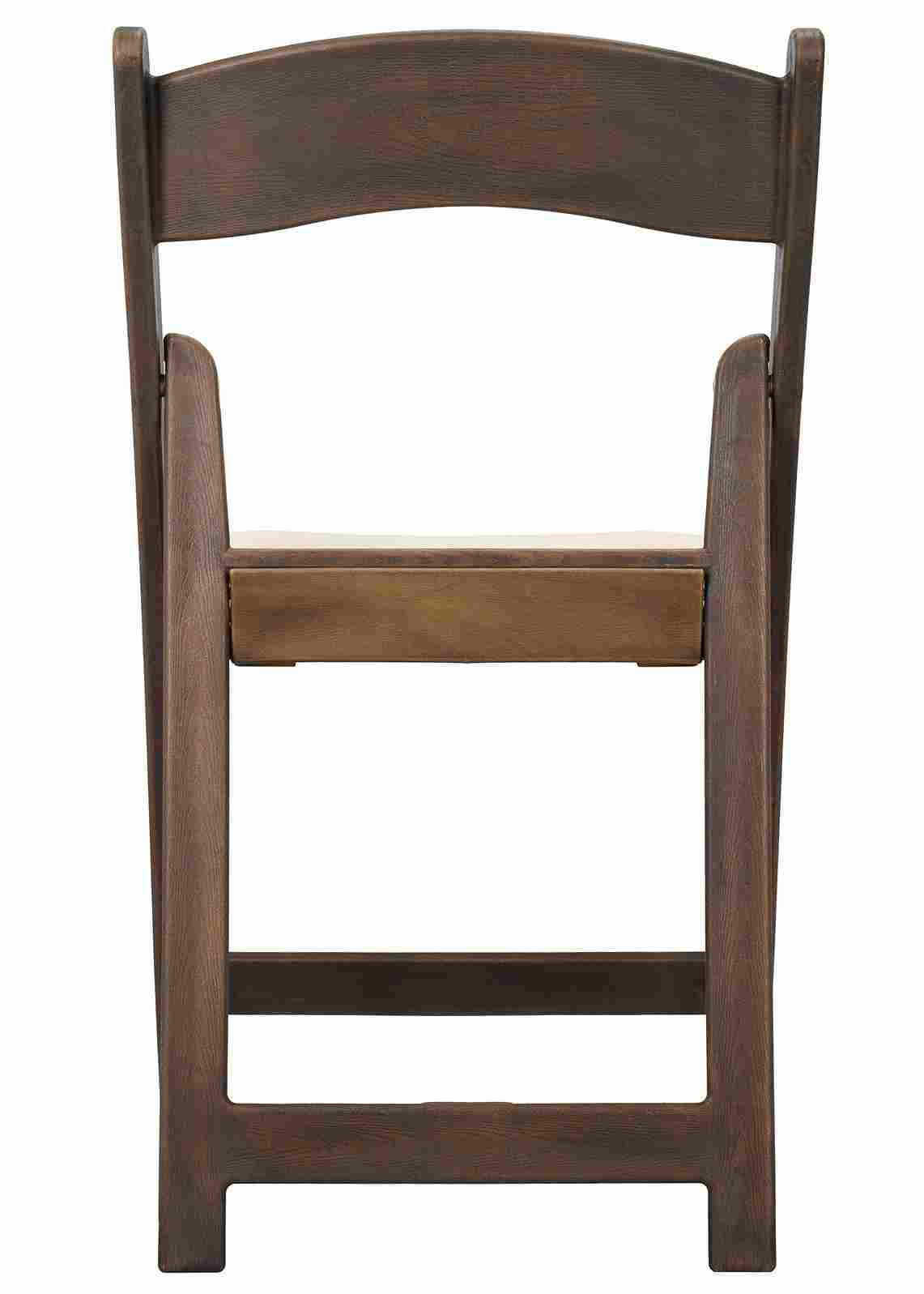 Chivari Fruitwood WoodGrain™ Resin Folding Chair with Ivory Seat CFRFB-IVY-AX-T