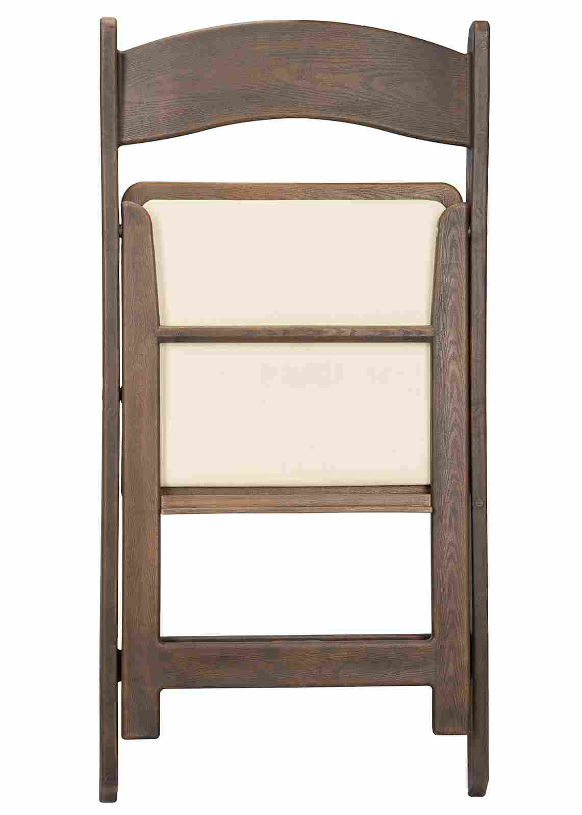 Chivari Fruitwood WoodGrain™ Resin Folding Chair with Ivory Seat CFRFB-IVY-AX-T
