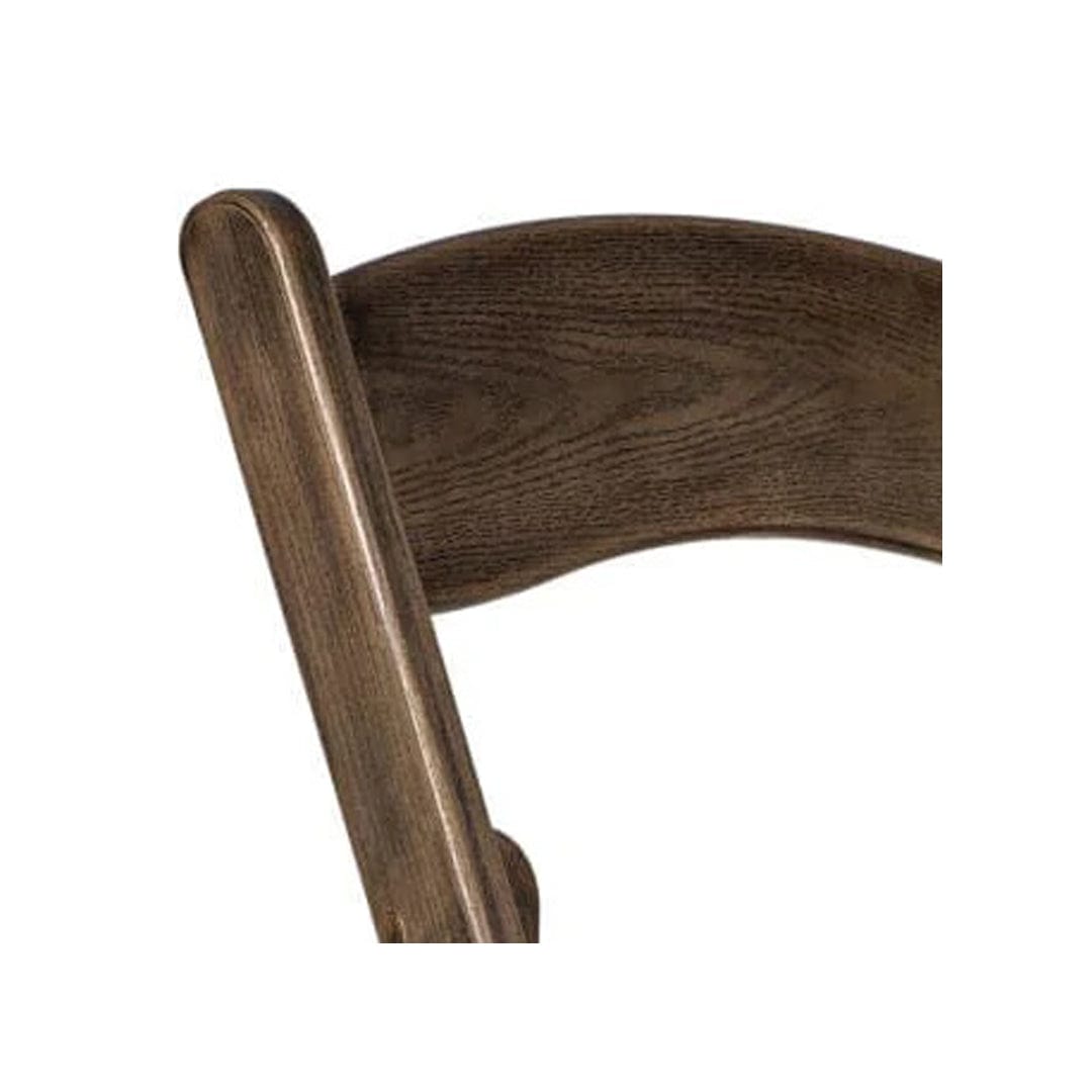 Fruitwood Resin WoodGrain™ Folding Chair with Black Cushion