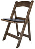 Chivari Fruitwood WoodGrain™ Resin Steel Skeleton™ Folding Chair with Black Seat CFRFB-ST-A
