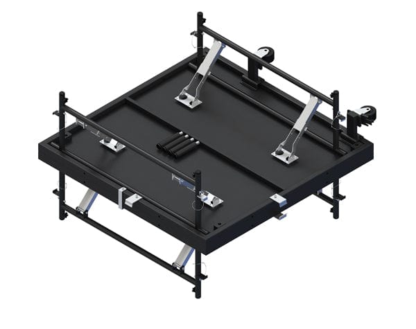 Chivari Staging 101 FSFPC1 and FSFW 4ft x 8ft 8in 16in or 24in height adjustable folding stage in carpet finish FSFPC1