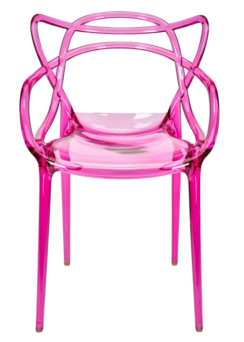 Chivari Fuchsia Clear Resin Orbit Chair CSRF-ZG-T