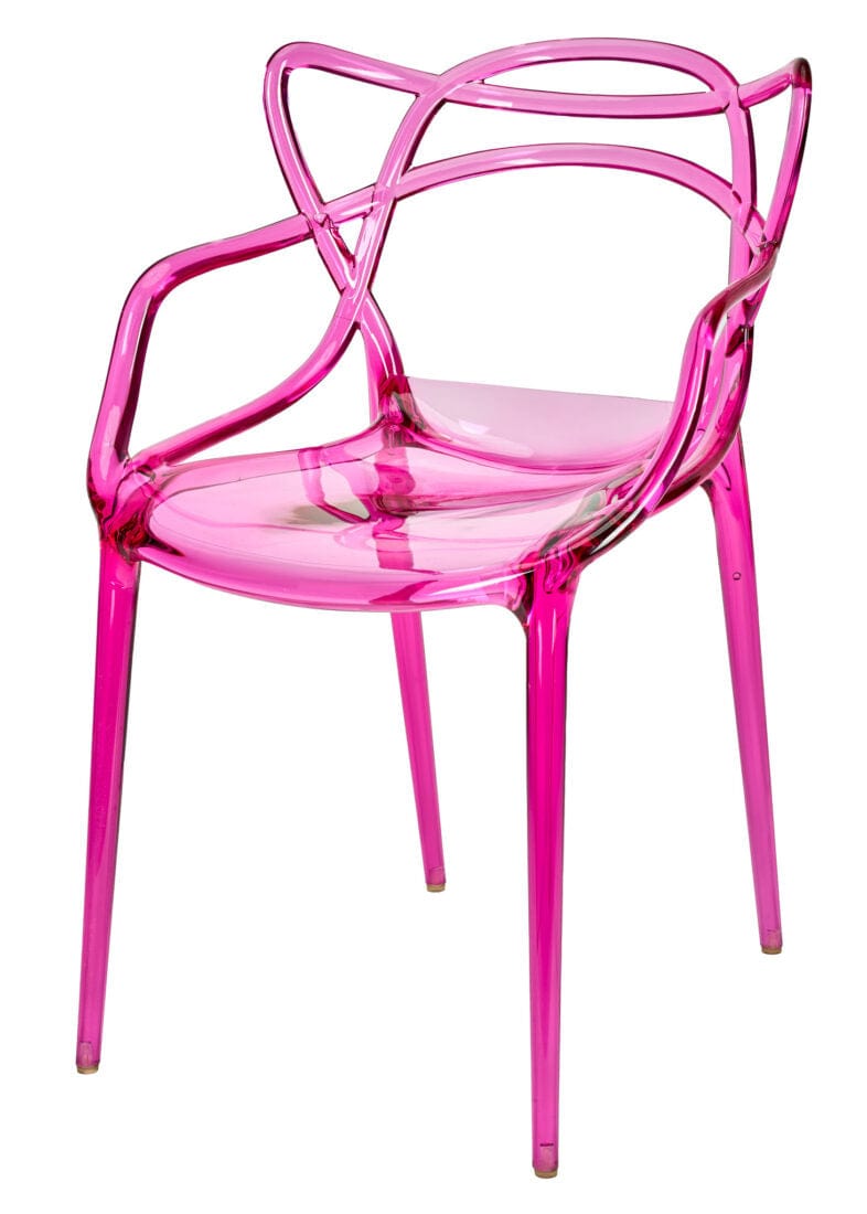 Chivari Fuchsia Clear Resin Orbit Chair CSRF-ZG-T