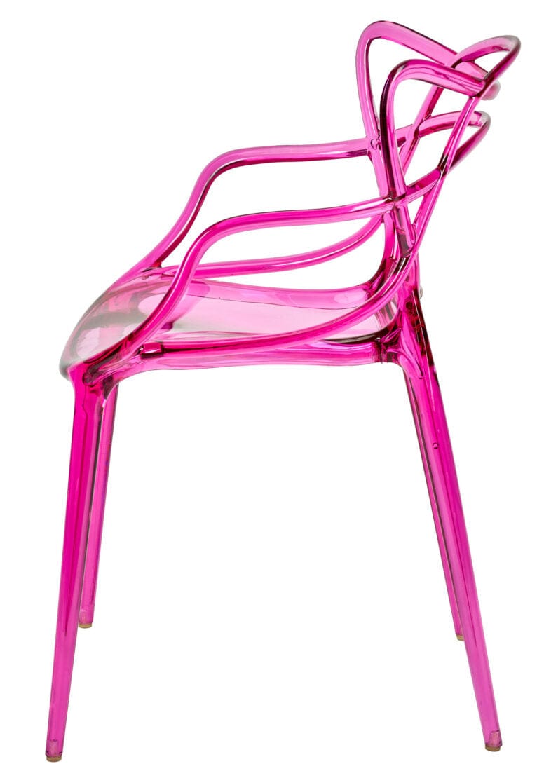 Chivari Fuchsia Clear Resin Orbit Chair CSRF-ZG-T
