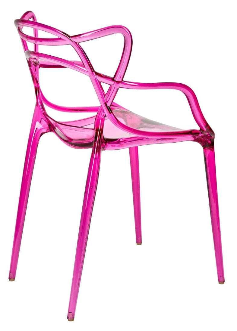 Chivari Fuchsia Clear Resin Orbit Chair CSRF-ZG-T