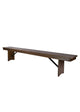 Chivari Fruitwood 8 Foot (96" x 12") Rectangle Farmhouse Table Bench TFARM-BENCH-9612-FRTWD-AX-T