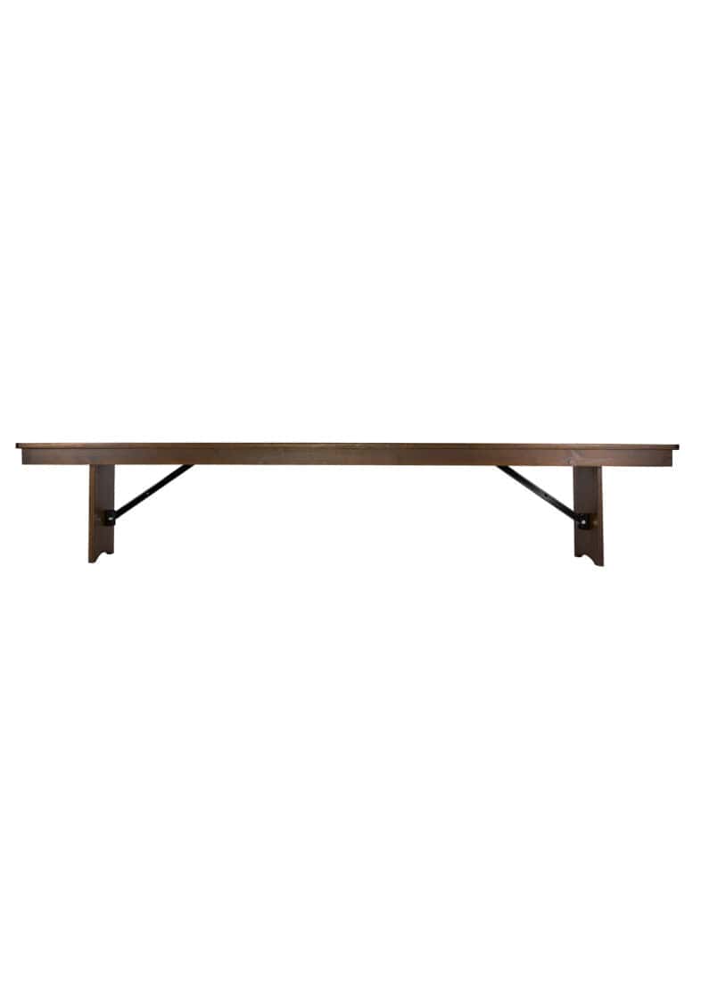 Chivari Fruitwood 8 Foot (96" x 12") Rectangle Farmhouse Table Bench TFARM-BENCH-9612-FRTWD-AX-T