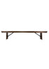 Chivari Fruitwood 8 Foot (96" x 12") Rectangle Farmhouse Table Bench TFARM-BENCH-9612-FRTWD-AX-T