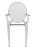 Clear Resin Oval Back Louis Ghost Chair with Arms