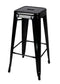 Chivari Black Hi Gloss Tolix Style Metal Stool BTMB-AX-T