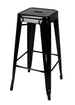 Chivari Black Hi Gloss Tolix Style Metal Stool BTMB-AX-T