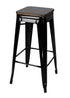 Chivari Black Hi Gloss Tolix Style Metal Stool BTMB-AX-T