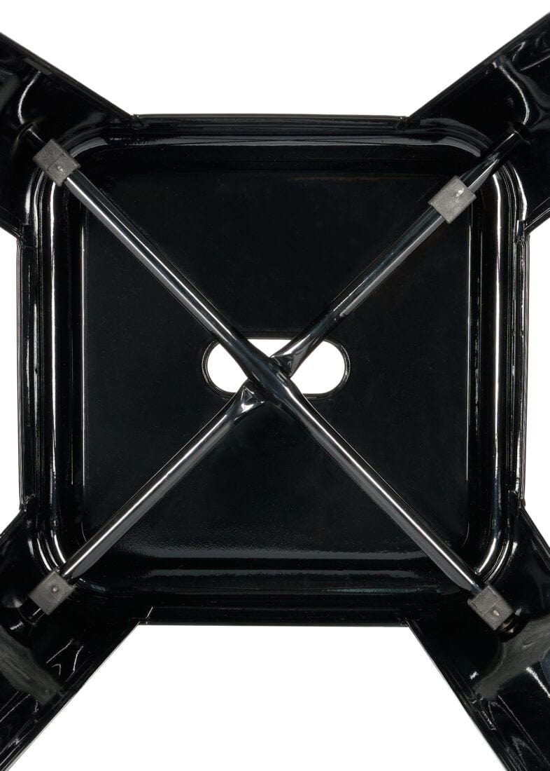 Chivari Black Hi Gloss Tolix Style Metal Stool BTMB-AX-T