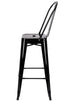 Chivari Black Hi Gloss Tolix Style Metal Barstool with Back BTBMB-AX-T