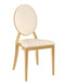Gold Resin OZ Chair with Ivory Vinyl Seat and Removable Ivory Vinyl Back