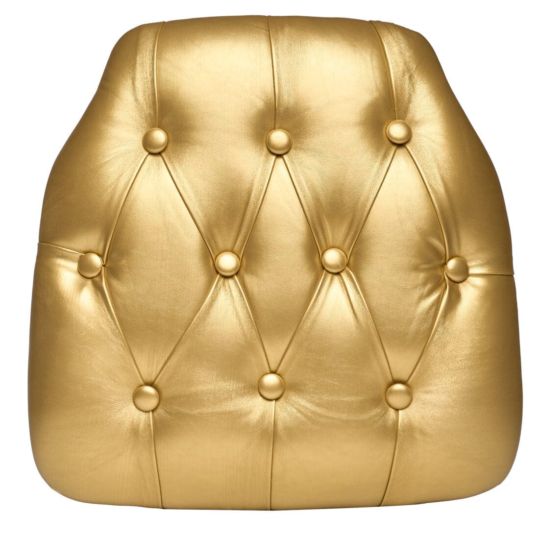Chivari Gold 1.75" Thick Vinyl Tufted Panel Chiavari Chair Cushion CUSHPANVINTUFTGLD-AX-T