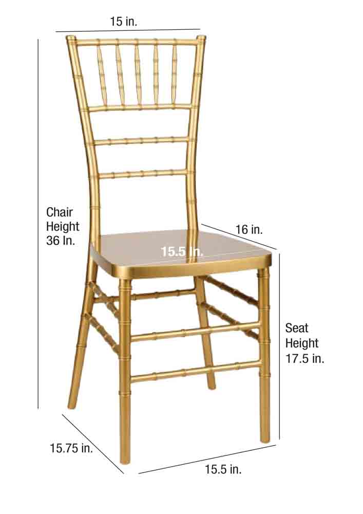 Chivari Bullion Gold Resin Steel Skeleton™ Chiavari Chair- 2 Pack - Some Assembly Required CCRGB-U2-STEEL-AX-T-2