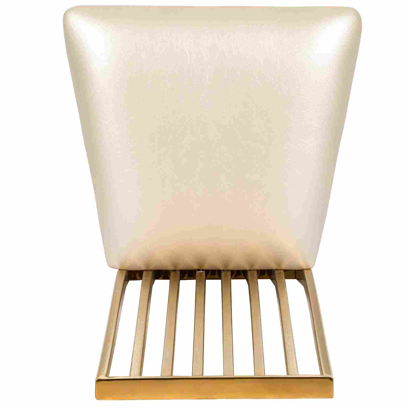 Chivari Kids Gold Frame High Back Stainless Steel Chair with White Vinyl Cushion CHBSSG-KID-AX-T